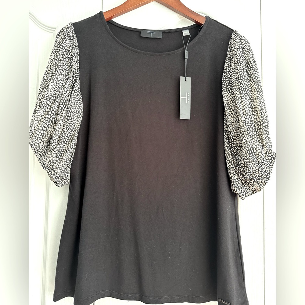 NWT Tahari Short Puff Sleeve Top SZ-L